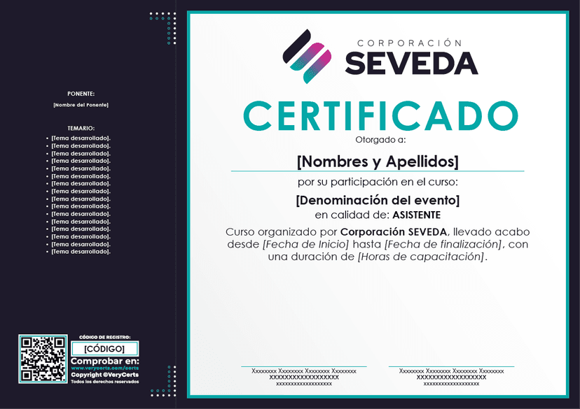 Modelo de Certificado SEVEDA